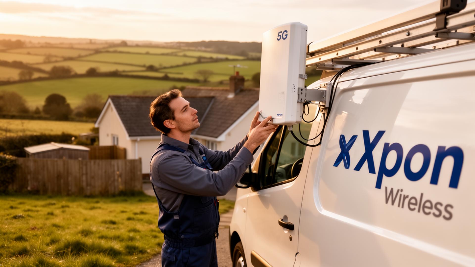 Professional Xpon Wireless engineer installing connectivity